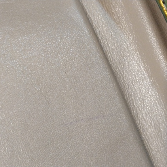 GUNAS Vegan Leather Cream and Iridescent Green Trim - Picture 13 of 16